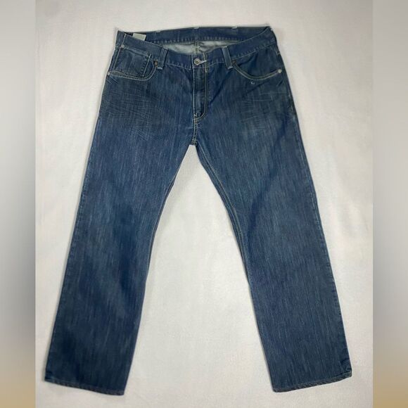 Levis 514 Jeans Men 38X30 Stretch Dark Wash Slim Fit Straight Leg Flex EUC - Picture 1 of 11